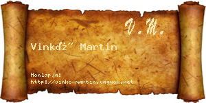 Vinkó Martin névjegykártya