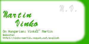 martin vinko business card